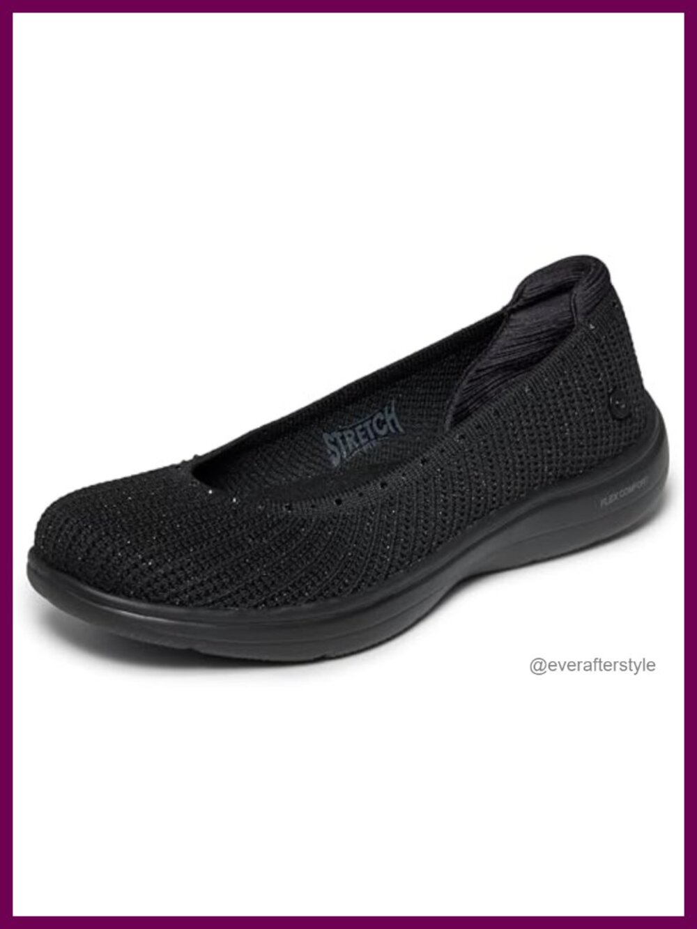 Skechers Flex Radiant Gem Stretch Knit Rhinestone Flats